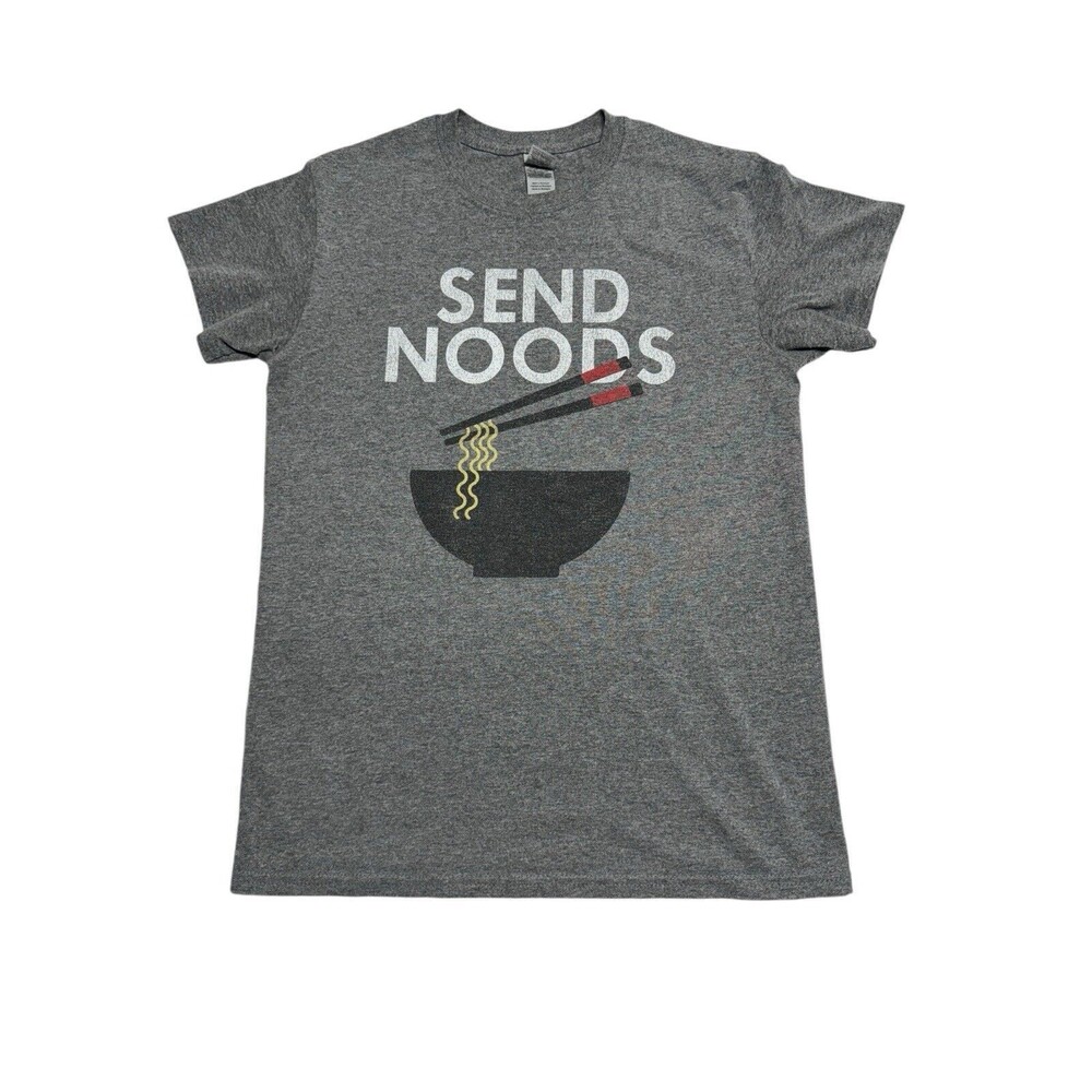 SEND NOODS Gildan Adult Size Small Funny T-Shirt Noodle Theme -‎  17” Pit To Pit